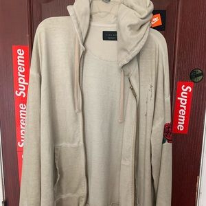 Zara distressed zip up hoodie